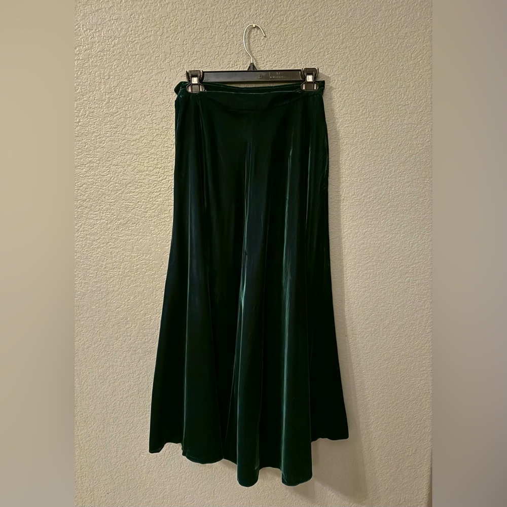 Super Cute Vintage Velvet Emerald Ralph Lauren Circle Skirt
